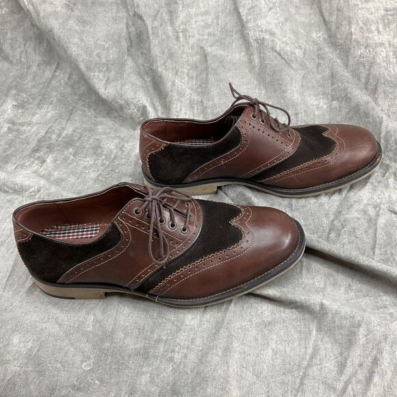 Johnston & Murphy Men 11 M Brown Leather Suede Oxford Lace Shoes Flex System - Picture 6 of 10